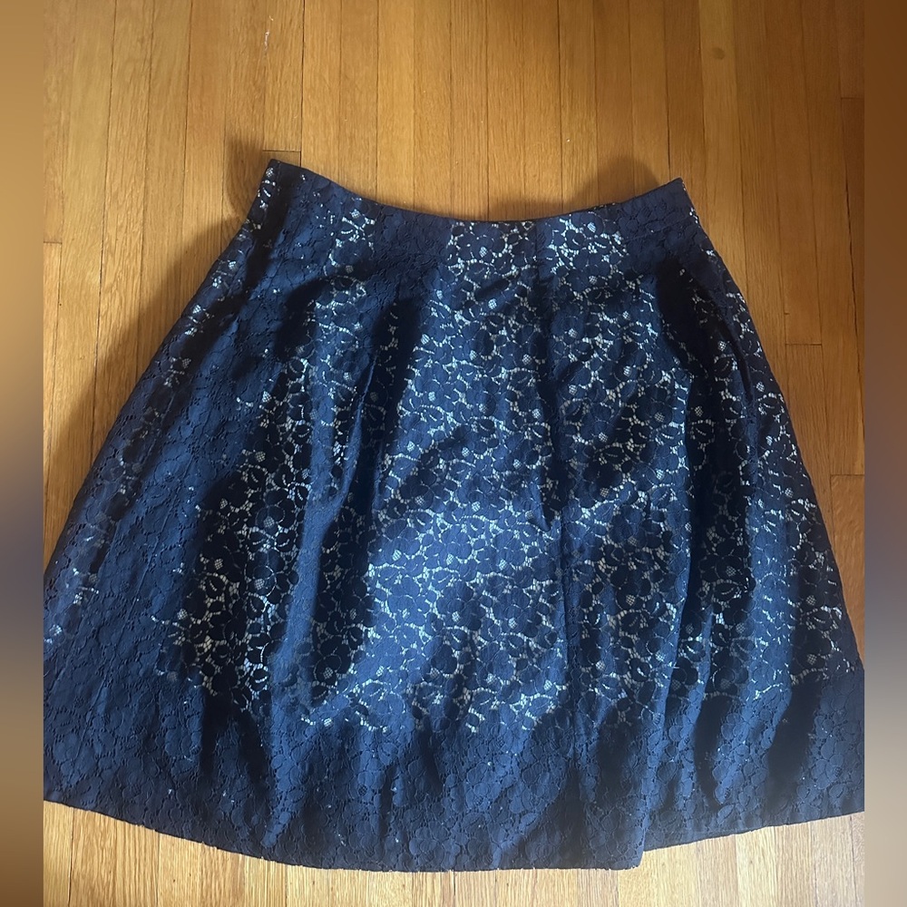Talbots Black & White Lace A-Line Tea Skirt, Size 12